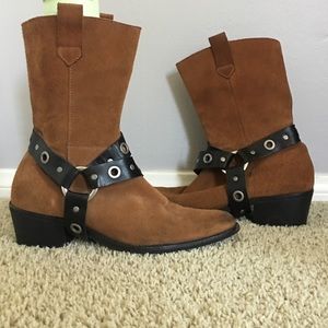 Brown Suede Cowboy Boots